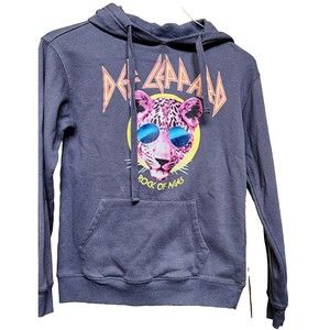 Def Leppard Gray Hoodie Size XS Pullover Rock Band Music 2021